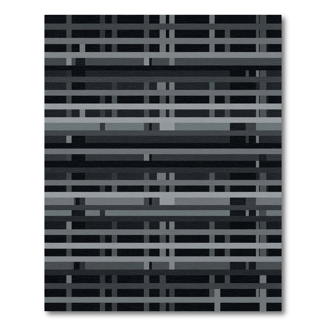Monochrome Grid Abstract Linear Layered Rug