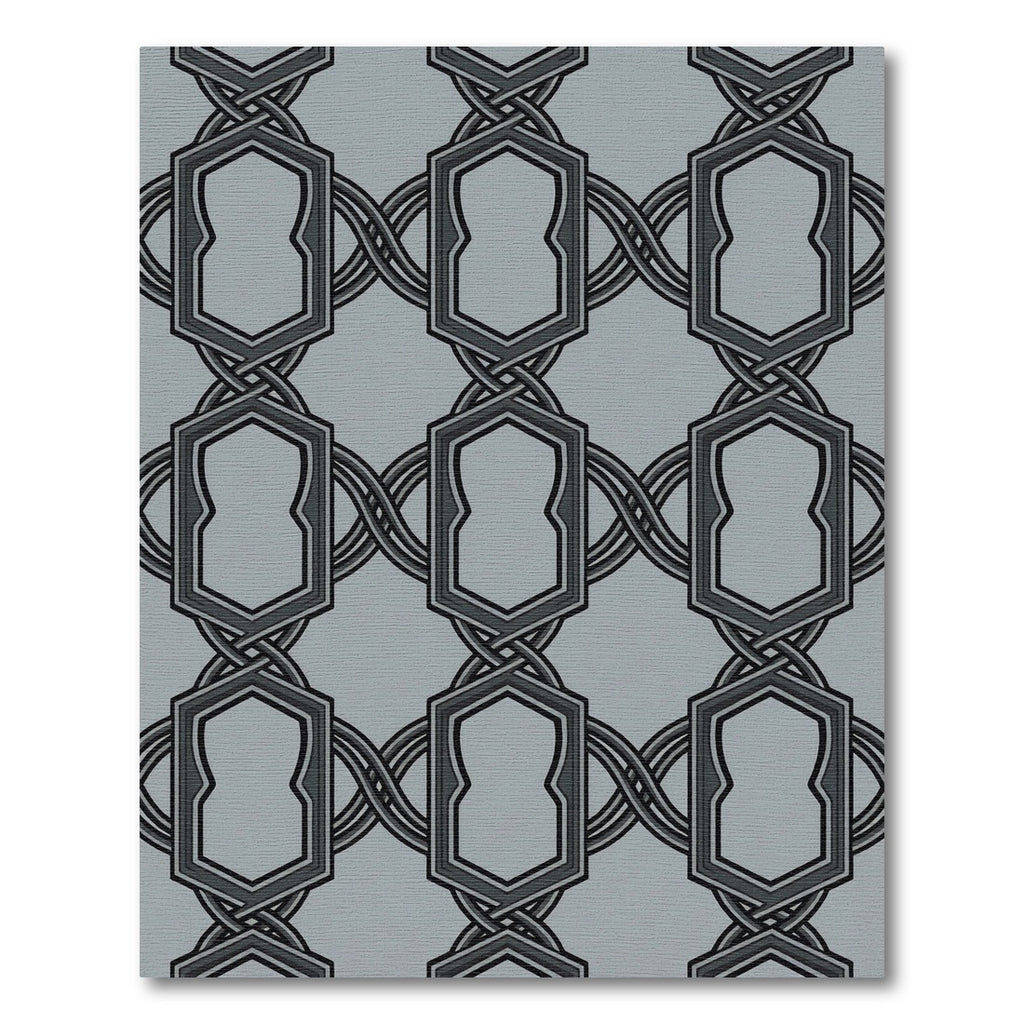 Geometric Interlocking Chain Medallion Rug