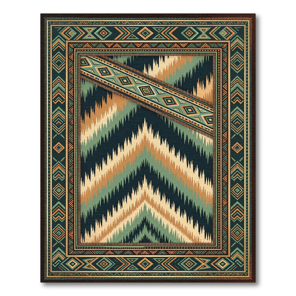 Bold Tribal Geometric Aztec Rug