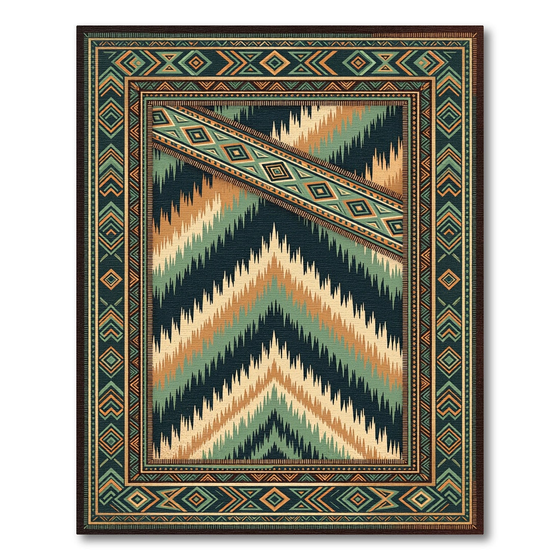 Bold Tribal Geometric Aztec Rug