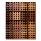 Shaded Brown Tonal Geometric Grid Rug