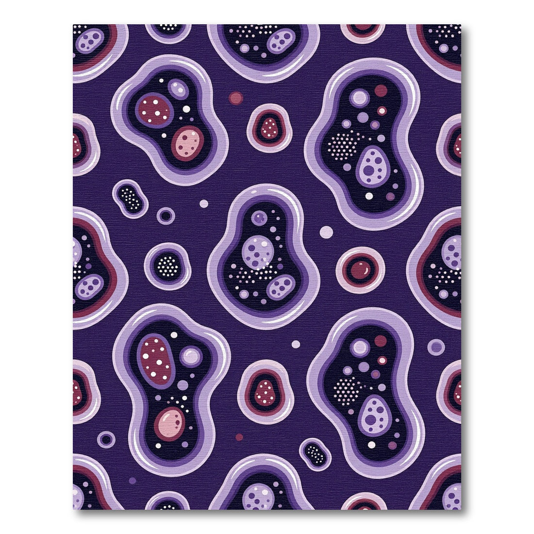 Purple Amoeba Bubbles Organic Shapes Rug