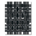 Monochromatic Interwoven Stripe Grid Rug