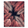 Coral Tropical Leaf Arrangement Rug