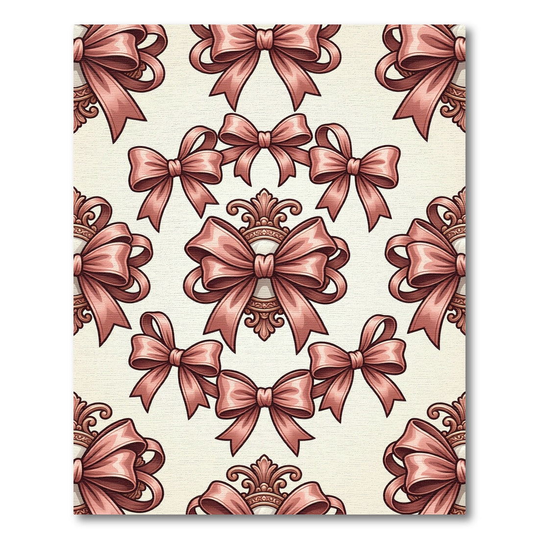Blush Satin Bow Ornament Decorative Art Rug