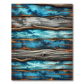 Rustic Blue Weathered Wood Plank Rug
