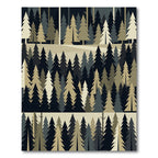 Minimalist Forest Pine Woodland Landscape Rug