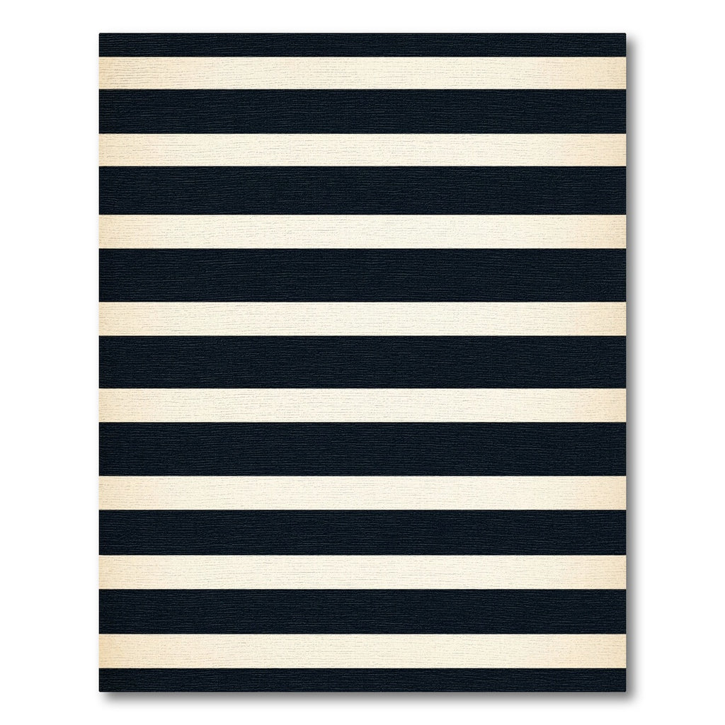 Classic Navy Cream Stripe Rug
