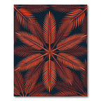 Fiery Orange Palm Leaf Bloom Rug