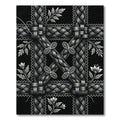 Ornate Black Silver Braided Floral Rug