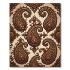 Rich Gold Paisley Floral Swirl Rug