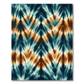Abstract Teal and Amber Chevron Zigzag Rug