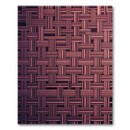 Modern Blush Rose Woven Basket Grid Rug