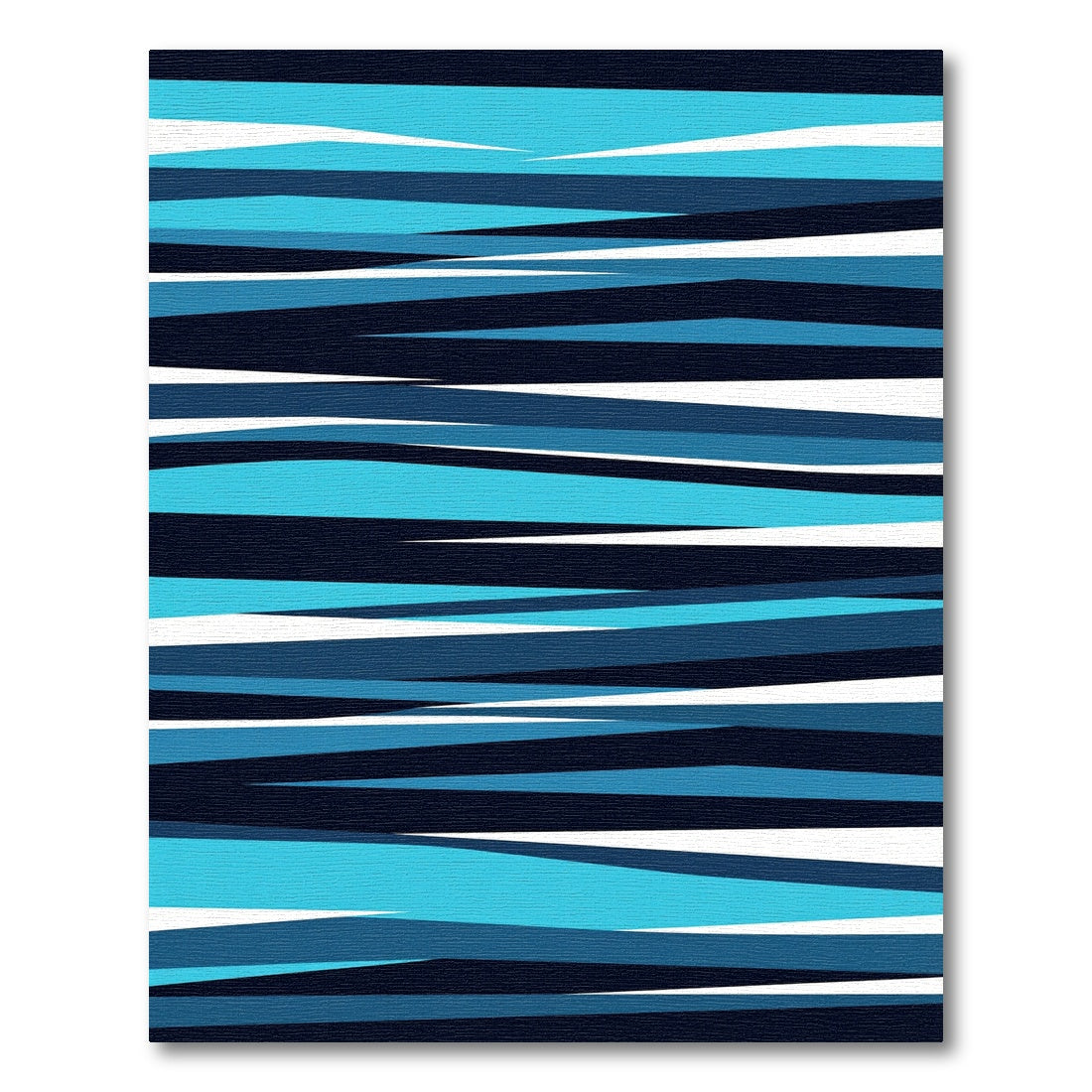 Ocean Blue Abstract Linear Wave Rug