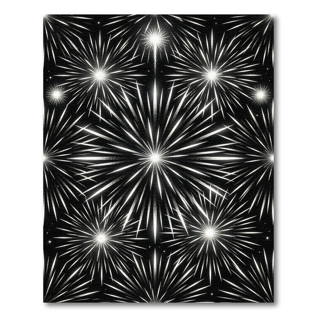 Celestial Monochrome Starburst Radiant Rug