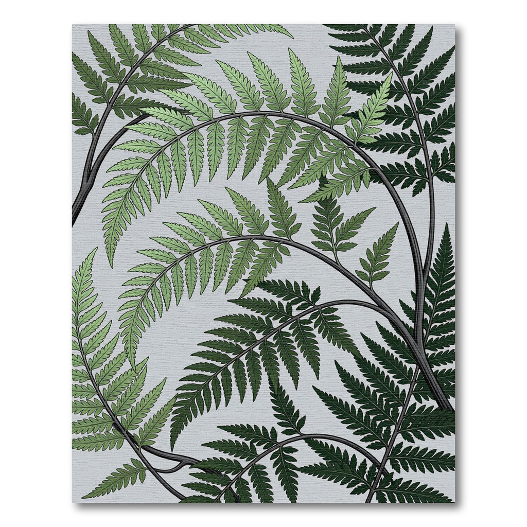 Elegant Sage Fern Botanical Foliage Rug