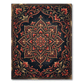 Ornate Crimson Floral Medallion Abstract Rug