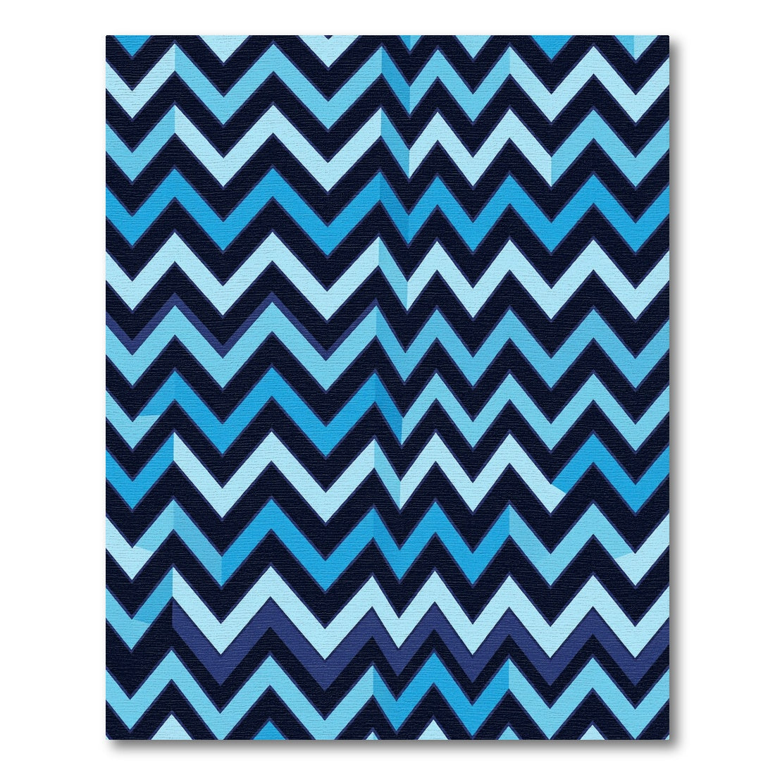 Bold Blue Zigzag Chevron Rug