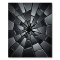 Monochromatic Abstract Fractured Glass Geometric Rug
