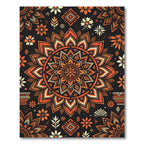 Burnt Orange Mandala Floral Medallion Rug