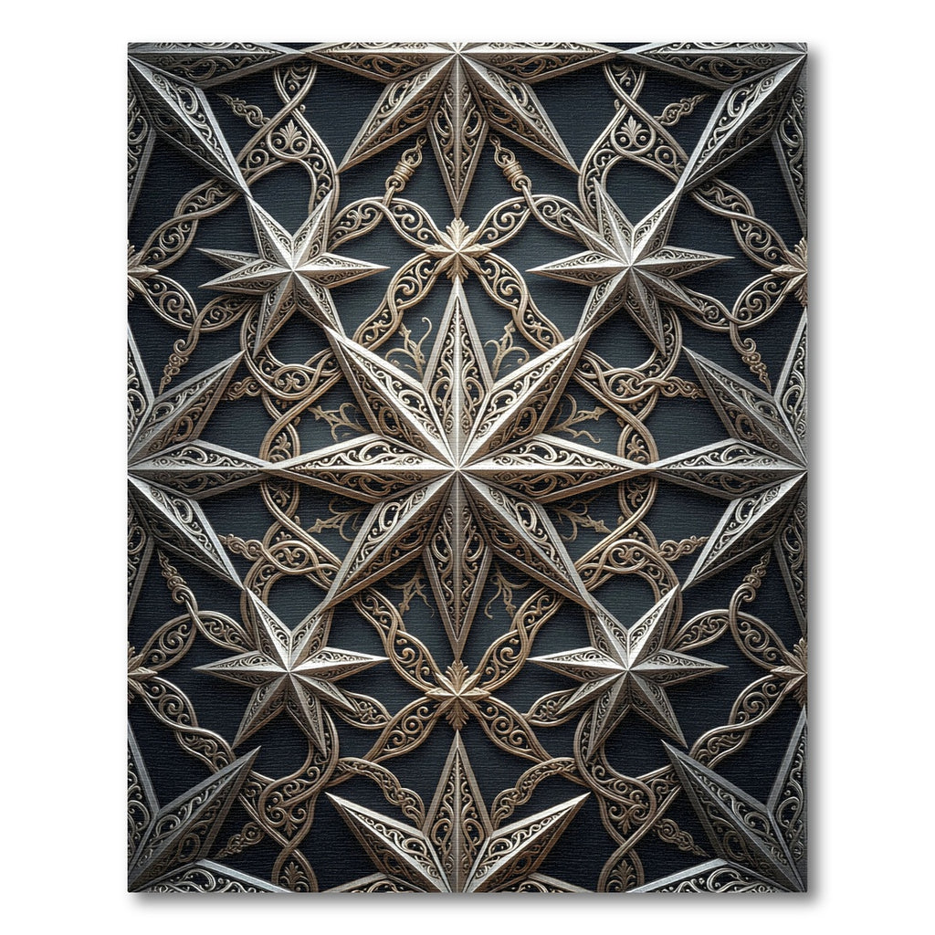 Gilded Celestial Star Filigree Accent Rug