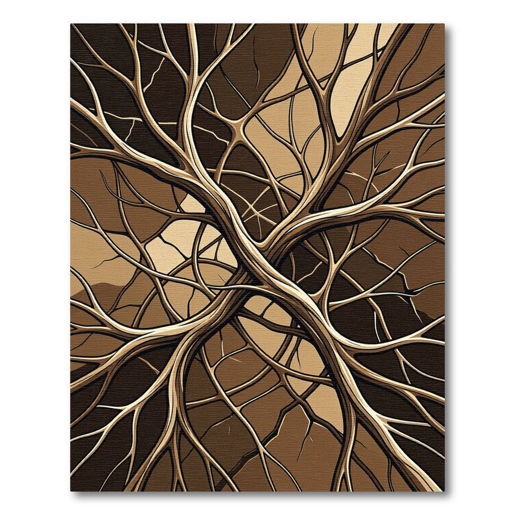 Abstract Earthy Branching Root Rug