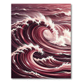 Crimson Ocean Swirl Wave Rug