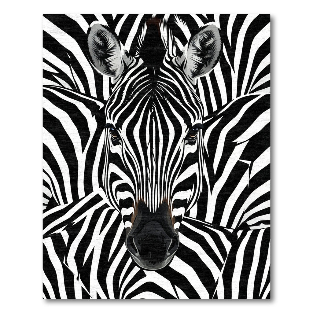 Striking Zebra Head Black White Stripes Rug