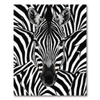 Striking Zebra Head Black White Stripes Rug