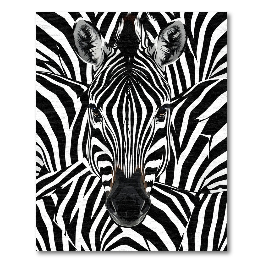 Striking Zebra Head Black White Stripes Rug