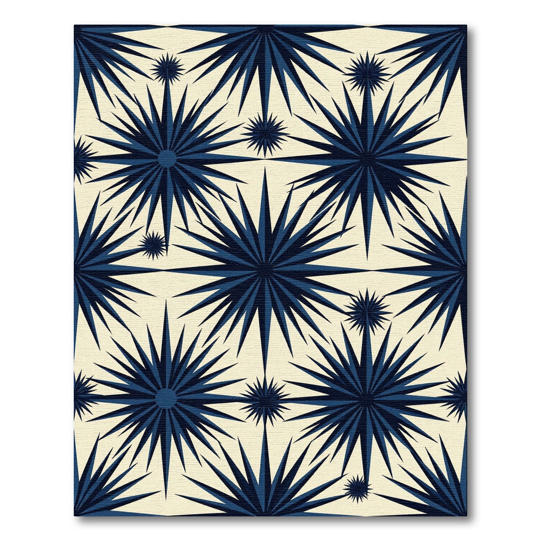 Navy Blue Starburst Rayed Rug