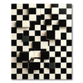 Black White Checkerboard Cube Illusion Rug