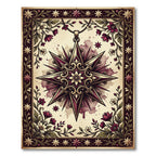 Gothic Burgundy Celestial Star Floral Medallion Rug