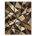 Chic Earthy Brown Geometric Abstract Rug