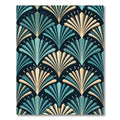 Art Deco Teal Gold Fan Scatter Rug