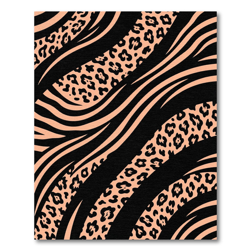 Peach and Black Zebra Leopard Fusion Rug