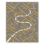 Golden Leash and Paws Taupe Rug