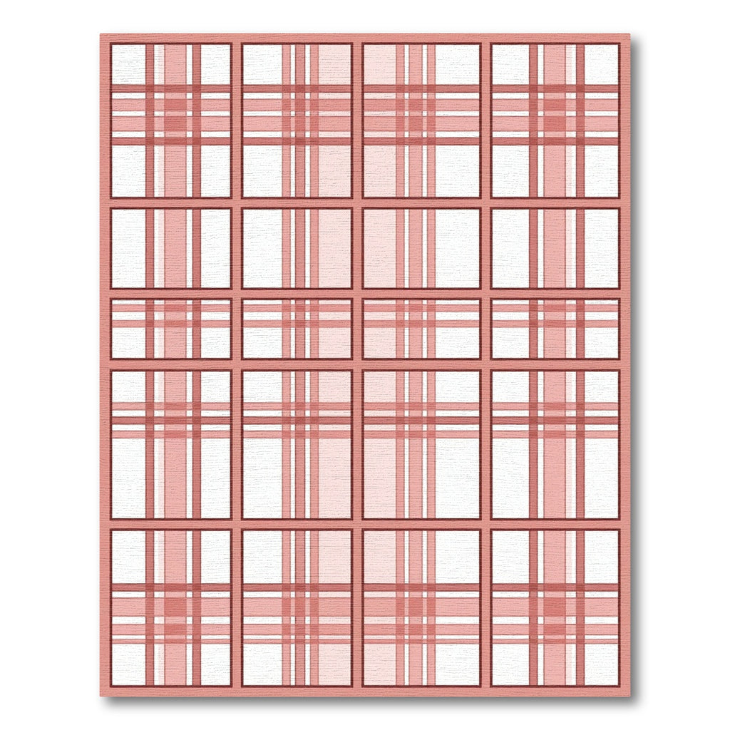 Blush Pink Classic Grid Plaid Rug