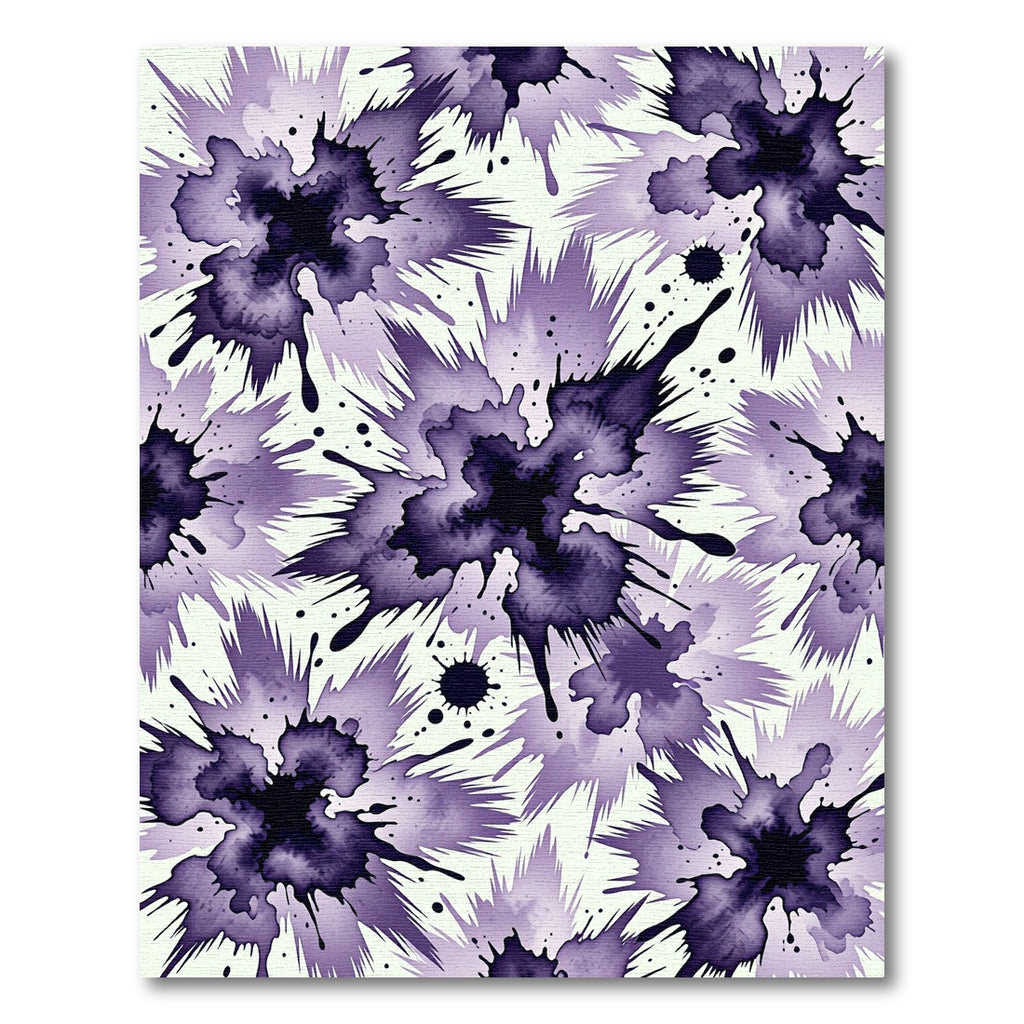 Dark Violet Watercolor Ink Splash Rug