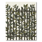 Botanical Green Leaf Trellis Grid Rug