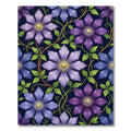 Lush Purple Clematis Botanical Vine Rug