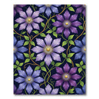 Lush Purple Clematis Botanical Vine Rug