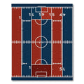 Modern Crimson and Navy Athletic Field Rug