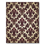 Rich Burgundy Fleur-de-lis Damask Rug