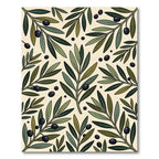 Olive Branch Botanical Cream Background Rug