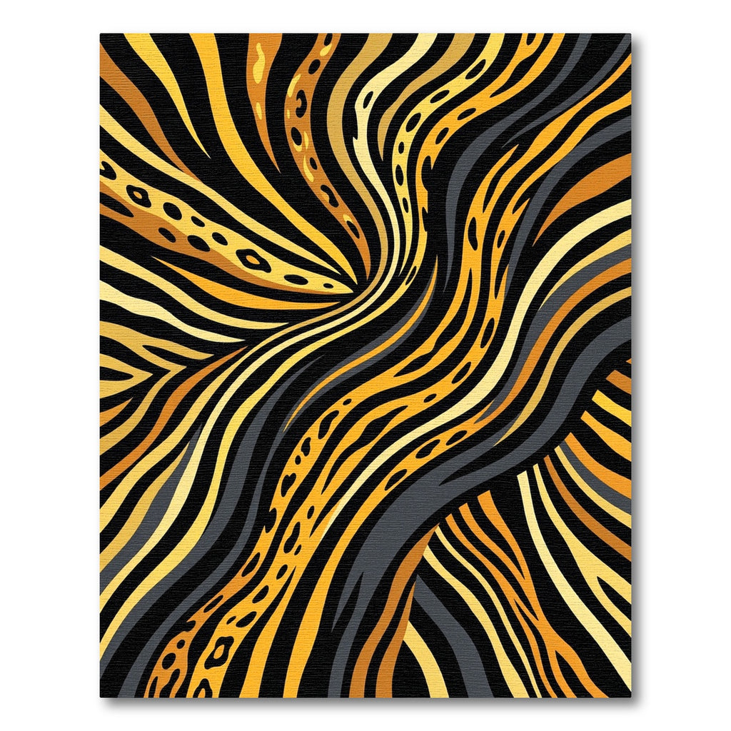 Golden Leopard Zebra Swirl Rug