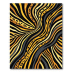 Golden Leopard Zebra Swirl Rug