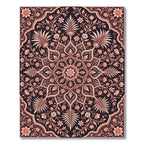 Coral Floral Medallion Dark Intricate Rug