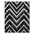 Monochrome Chevron Geometric Array Rug