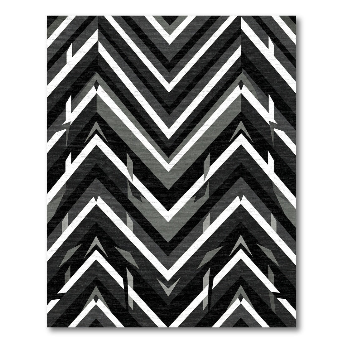 Monochrome Chevron Geometric Array Rug